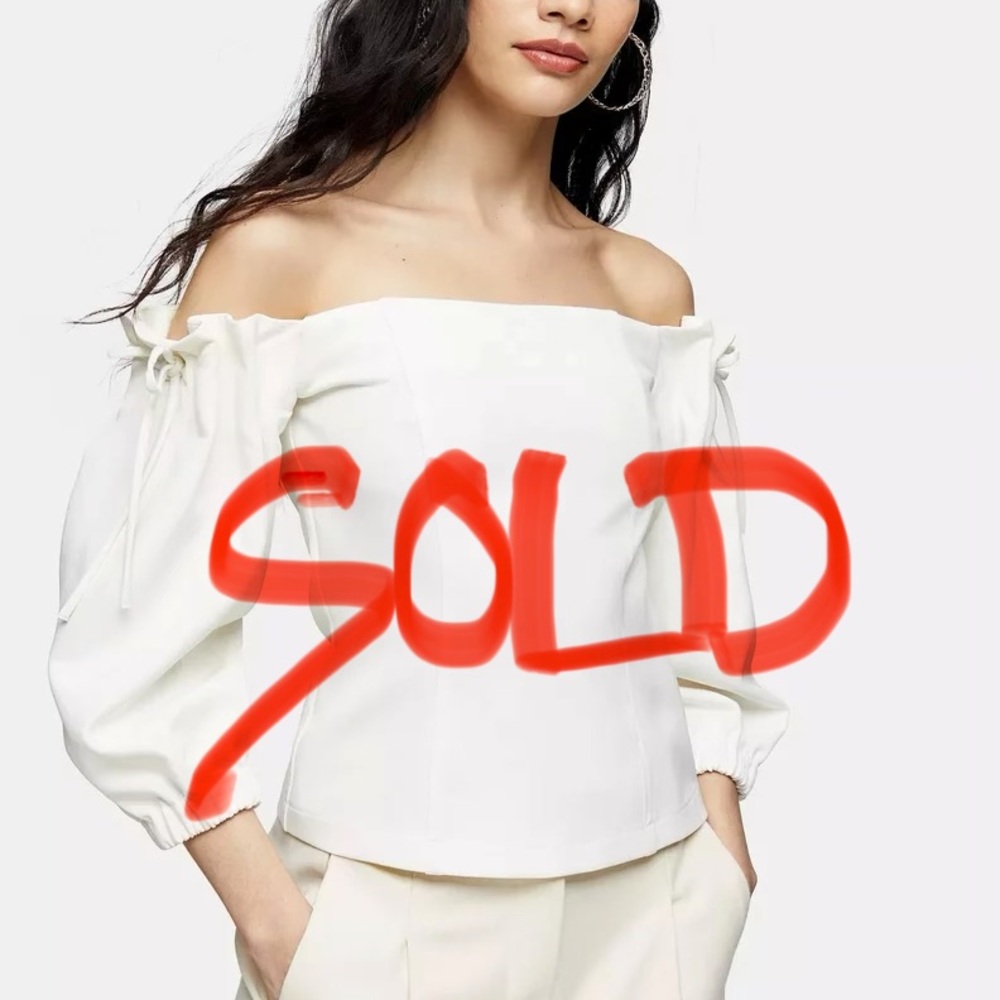 Topshop Off-Shoulder Cream Blouse